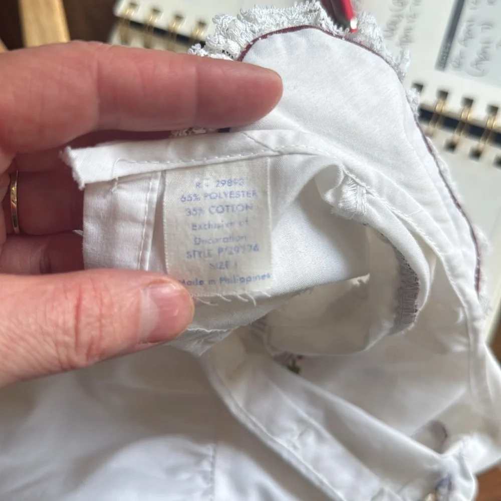 Vintage White Baby Dress with Embroidered Details 12 months - Picture 7 of 9